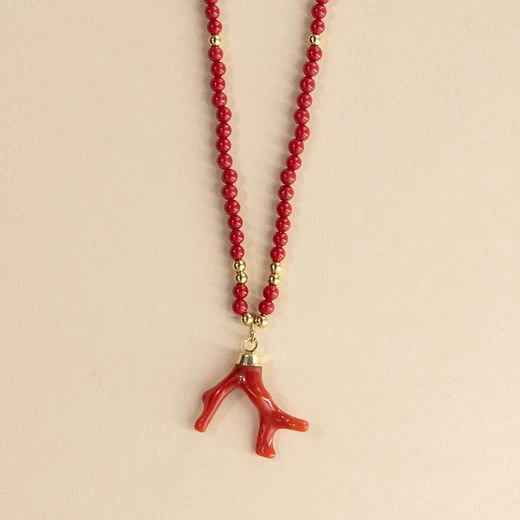 Collier Kallisté Corail Branche Naturel