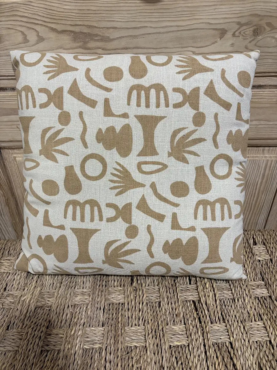 Housse Coussin Tulum écru et beige