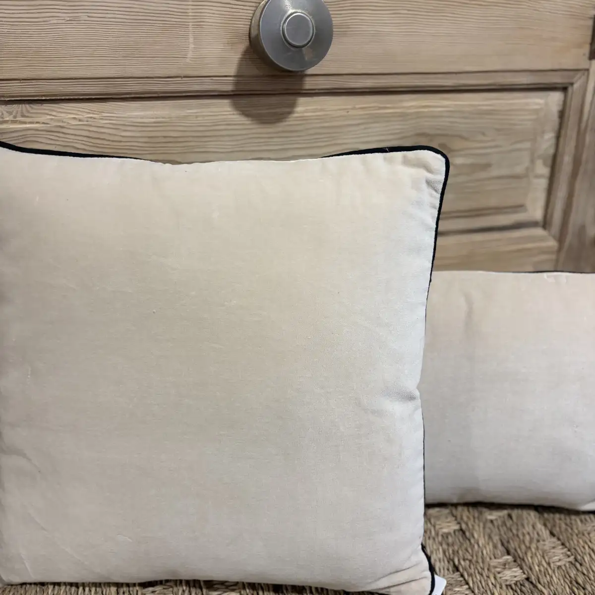 Housse Coussins, velours beige