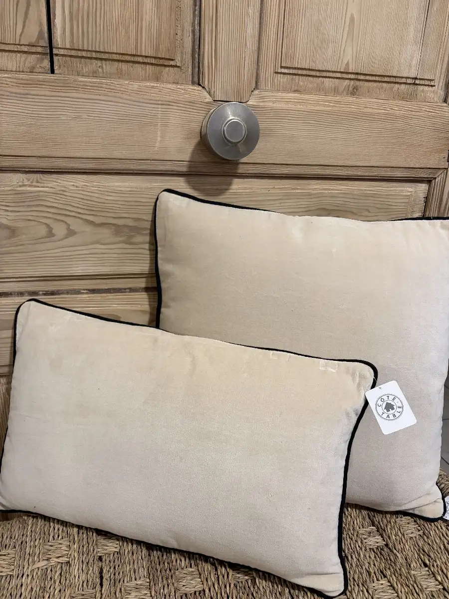 Housse Coussins, velours beige 50/30
