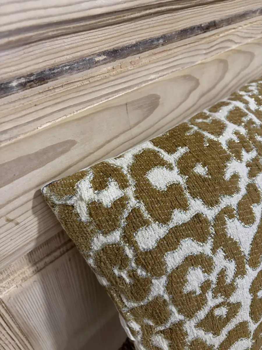 Housse Coussin Léopard Beige & Moutarde