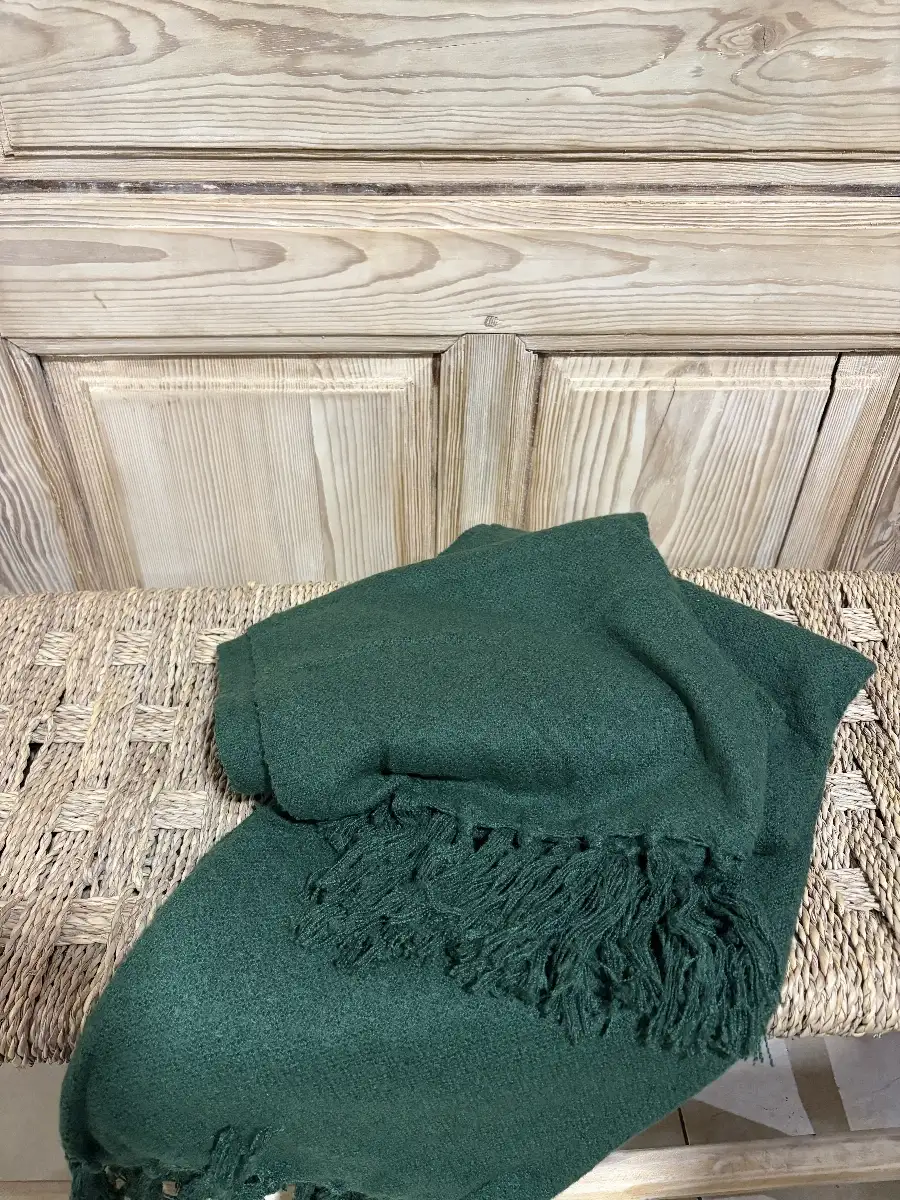 Plaid avec franges en vert menthe 150x130cm