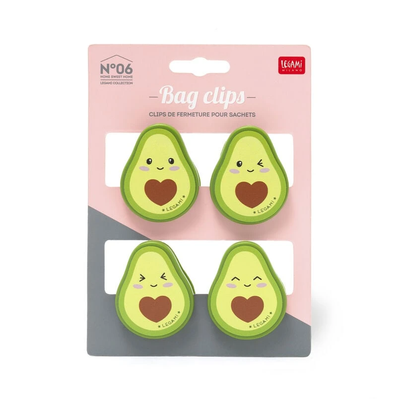 Set de 4 Clips de Fermeture pour Sachets - Avocado