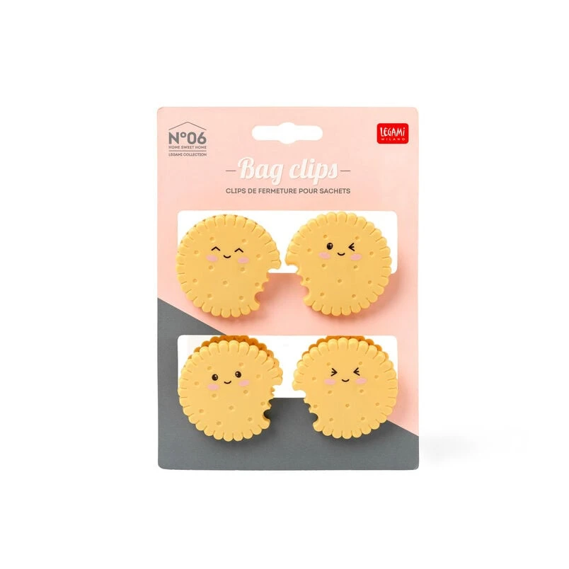 Set de 4 Clips de Fermeture pour Sachets - Cookie