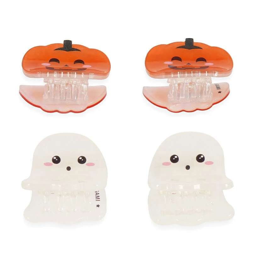 Set de 4 Mini Barrettes à Cheveux d'Halloween
