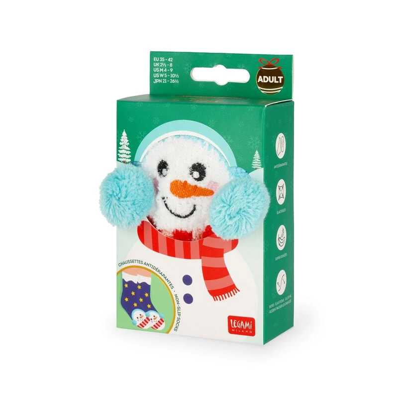 Chaussettes Antidérapantes de Noël Adulte Snowmen